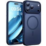 TOCOL voor iPhone 17 Pro Case Compatibel met MagSafe, Volledige Camerabescherming, Schokbestendig Anti-vingerafdruk Anti-slip Hoesje Dunne Translucente Matte Backcover 6,3-Inch, Blauw
