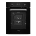 Klarstein SmartSlim Inbouwoven, 45 cm, 49 l, 9 functies, stoomreiniging, afneembare glazen deur, energieklasse A, zwart glas, digitale timer, inbouwapparaat