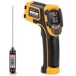 Beste infrarood thermometer Infrarood thermometer digitale laserthermometer, contactloos -58°F ~ 1112°F (-50 °C ~ 600 °C),regelbaar stralingsvermogen - temperatuursensor voor koken/BBQ Freezer - thermometer voor vlees inbegrepen