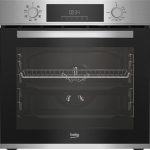 Beste inbouw combi oven Beko BBIM12300X b300 inbouwoven, 60 cm oven, 72 l volume, stoomreiniging SteamShine, 8 verwarmingsmodi, AeroPerfect voor gelijkmatig bakken, multifunctionele oven, roestvrij staal