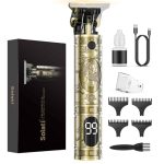 Tondeuse Mannen, Professionele Draadloze Trimmer en Baardtrimmer met LED Scherm, 4 Kammen Geluidsarm Barbier Kapper Scheerapparaat Elektrische Haarverzorging Geschikt voor Thuisgebruik, Kapperssalons