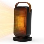Fashioz Draagbare Elektrische Kachel, 1200W Mini Stille Kachel, Elektrische Radiator Met 3 Standen, Oververhittingsbeveiliging, Voor Badkamer, Slaapkamers, Woonkamers en Kantoren(Zwart)