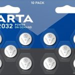 VARTA Batterijen Knoopcellen CR2032, verpakking van 10, Power on Demand, Lithium, 3V, kindveilige verpakking, voor Smart Home apparaten, autosleutels