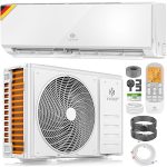Beste Airco met Buitenunit KESSER® Split Unit Airconditioner Set met WiFi en App-Functie | Airco 12000 BTU/h inclusief Montagemateriaal | koelen en verwarmen Airconditioning met afstandsbediening, LCD-display en Timer, Wit
