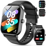 Beste hartslagmeter horloge Smartwatch voor heren Dames Beantwoorden/bellen, 1,85''HD smartwatch met 24/7 hartslag SpO2-slaapmonitor, 110+ sportfitnesshorloge, IP68 waterdichte activiteitstracker voor Android iOS