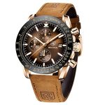Beste horloges voor mannen by benyar Horloge voor Mannen Mannen Horloge Chronograaf Analoge Quartz Waterdichte Zakelijke Zwarte Wijzerplaat Polshorloge met Lederen Band Geschenk voor Mannen, BRON