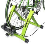 Relaxdays hometrainer, met 6 versnellingen, voor 26-28 inch, draaglast van max. 120 kg, fietstrainer thuis, groen