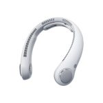 Beste nek ventilator JISULIFE Draagbare Nekventilator Geüpgraded, Nekbrace Persoonlijke Ventilator Handsfree, 5 Snelheidsverstelling, 5000 mAh Draagbare Bladloze Ventilator, Stille Oplaadbare - Mistig Grijs