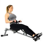 Sunny Health & Fitness SF-RW1205 Roeitoestelrower met 12-traps aanpasbare hydraulische weerstand, digitale monitor en max. 100 kg gewicht, ergometer, trainingscomputer, roeimachine voor thuis.