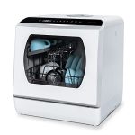 Mini-vaatwasser, tafelvaatwasser, te gebruiken met en zonder wateraansluiting, 43 cm breed, plaats voor 4 couverts, voor gebruik op de camping, 175 kWh/jaar, wit