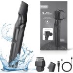 AOGOE Lichaamshaar Trimmer Mannen, 3in1 Elektrische Lieshaar Trimmer, IPX5 Waterdicht Nat en Droog Lichaamshaar Scheerapparaten, Oplaadbare Lichaamsgroomer voor Intieme Delen & Schaamhaar, Elektrisch