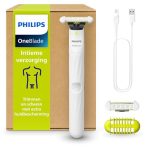 Philips OneBlade Intimate, intieme verzorging, trimmen en scheren met extra huidbescherming, Een fijne, comfortabele scheerbeurt - niet helemaal glad, model QP1924/30