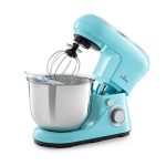 Klarstein Bella Pico 2G keukenmachinemixer, 1300 W / 1.7 HP in 6 vermogensniveaus met pulsfunctie, planetair roersysteem, 5 l roestvrijstalen kom, 3-delig, blauw