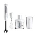 Beste staafmixer voor soep Braun MultiQuick 5 - Staafmixer met Hakmolen en Garde voor Soep, Smoothies en Shakes, 21 Snelheden + Turbo, Hakmolen 500ml, Maatbeker 600ml, 1000W, Wit (MQ50236M)