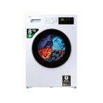 Samsung Wasmachine Front Slim WW80FG3M05AW/ET, 8 kg, LED-display, desinfecterende stoom, voorlader, behuizing: wit, patrijspoort en display: zwart, 59,5 x 85 x 48 cm