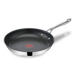 Beste bakpan inductie Jamie Oliver by Tefal Cook's Direct koekenpan 28 cm, Veilige coating, Roestvrijstaal, Thermo-Signal™, Geklonken Handgreep, Alle Warmtebronnen inclusief Inductie, E3040644