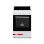 Beste inductie fornuis Keuken, inhoud 48 l, elektrisch fornuis met 4 functies, keramische kookplaat, dubbele glazen deur, verchroomd dienblad en grill, wit, automatische veiligheidsuitschakeling FFD, A