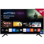 Antteq 32 Inch (81 cm) HD Smart TV Bluetooth met Triple Tuner (DVB-T2/S2/C), Ingebouwde Apps, WiFi, Hotelmodus, App Store, Model 2026, V32-AH3Q1D-BT