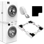 Beste wasmachine en droger set NIUXX Universeel verbindingsframe set voor wasmachine en droger, tusseninbouwframe kit voor 46-66 cm wasmachine-droger, stapelbouwset met ratelkabel, tusseninbouwset voor bijkeuken