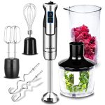 Lehmann Chowmei Staafmixerset, 1200 W, pureerstaaf met turbofunctie en snelheidsregeling, elektrische multifunctionele handblender, incl. 6-delige accessoireset