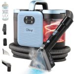 Beste stoomreiniger bank Olvy Teppichreiniger PRO – Nasssauger Polsterreiniger mit Dampf – 100°C Steam Cleaner – Sofa Reiniger Gerät – Polster Sauger Nass – inkl. Reinigungsmittel – 1650W – Matratzenreiniger