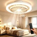 Stille Plafondventilator met Verlichting, Dimbare LED Ventilatorlamp met Afstandsbediening, 4 Snelheden/2700K-6500K, Plafondlamp voor Slaapkamer, Woonkamer en Keuken – Ø40cm Wit